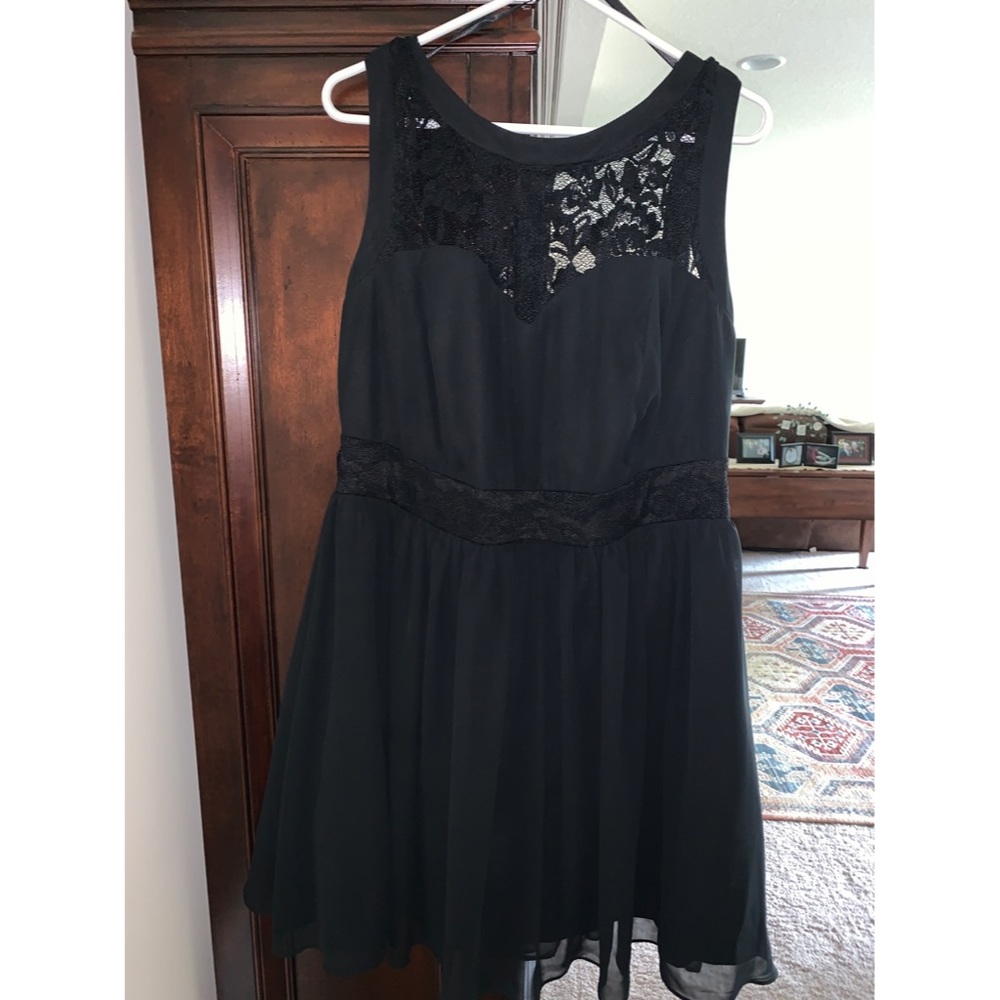 Black lace semi-formal dress